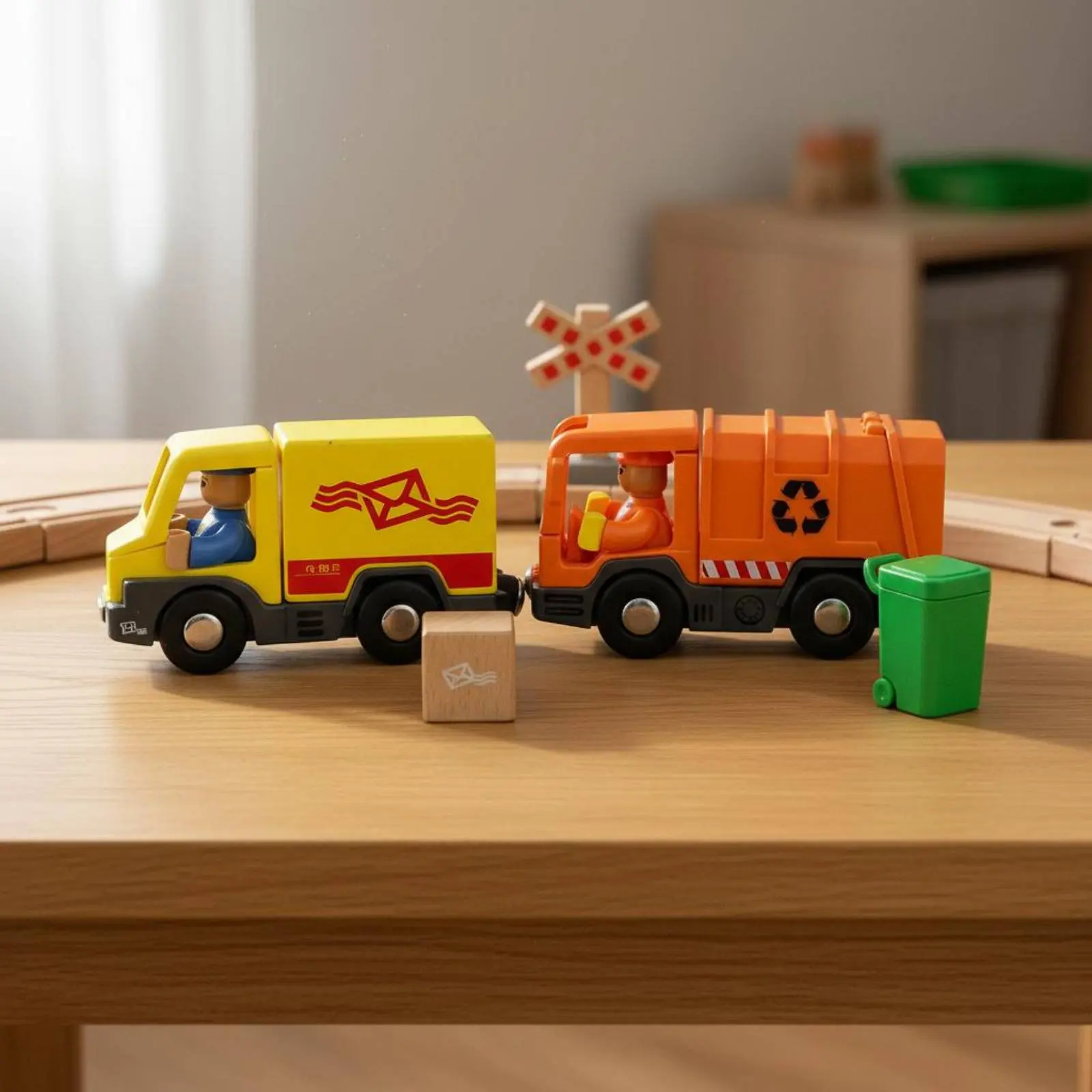 

Attractive Car Wash Toy Sturdy Wood Construction Town Scene Building Set Town Action Playset Imaginative Play for Children