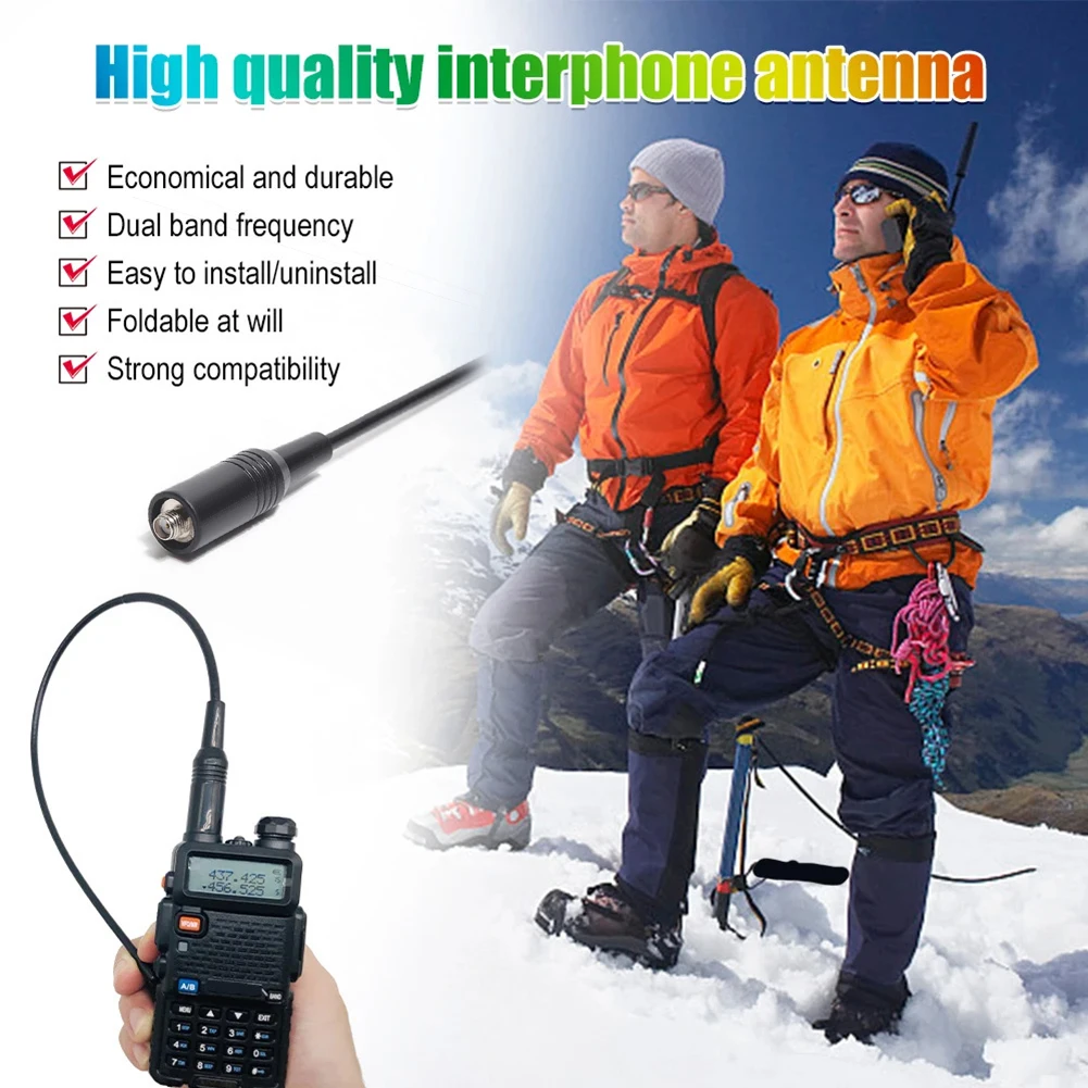 NA-771 Dual Band Antenna Dual Wide Band SMA Female Walkie Talkie UHF Flexible Antenna 144/430MHz for Baofeng -5R BF-888S -82