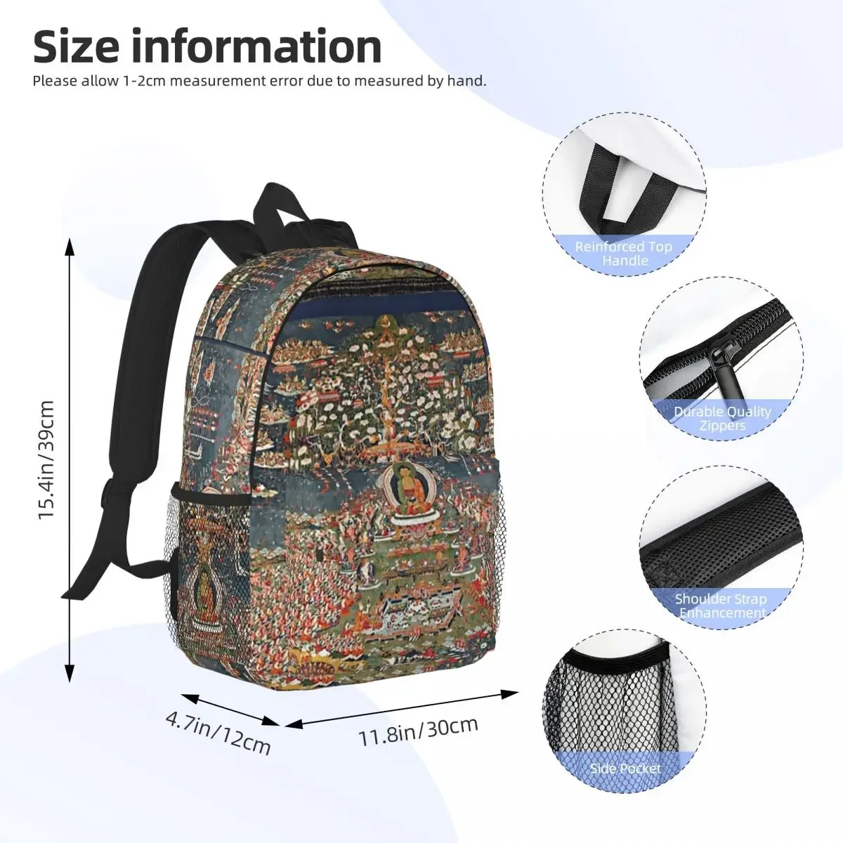 Amitabha, The Buddha Of The Western Pure Land (Sukhavati) Backpacks Boys Girls Bookbag  School Bags Laptop Rucksack Shoulder Bag