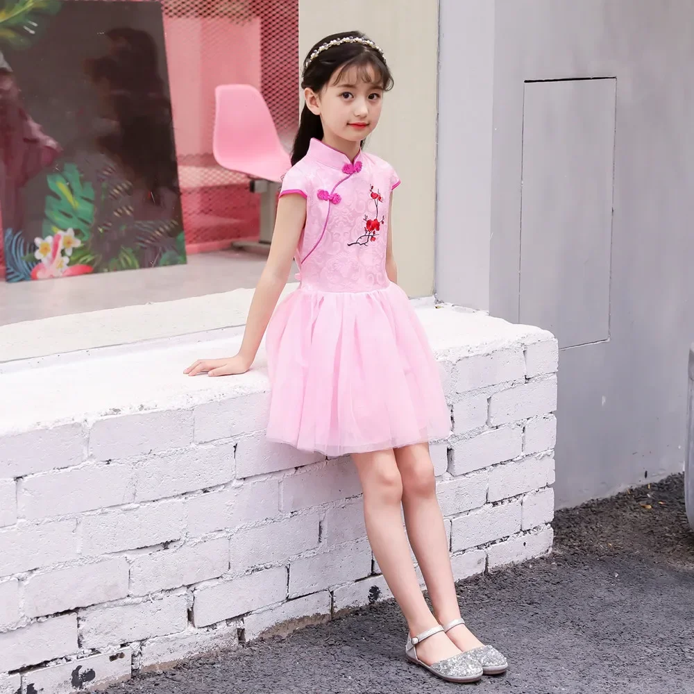 Fashion Children\'s Clothing Qipao Performance Baby Chinese Style Dress Vestidos Casual Kids Cheongsam Modern Party Girls Dresses