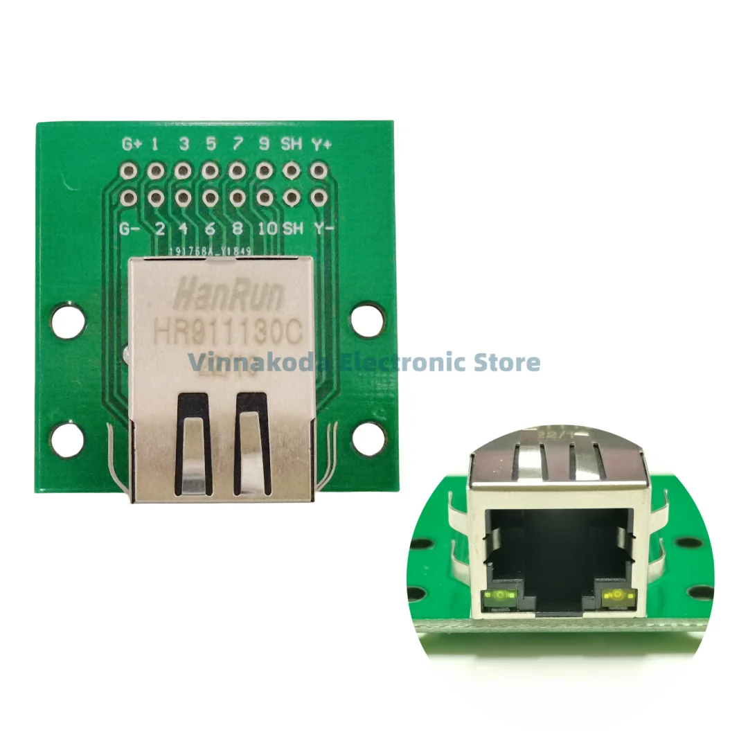 RJ45 Network port with transformer adapter board Gigabit network port adapter 10P network port crystal socket PCB