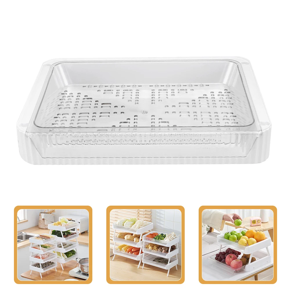 

Hot Pot Draining Serving Plate Foldable Food Storage Tray Drainage Box Vegetable Fruit Reusable Plastic Dish Kitchen Storage
