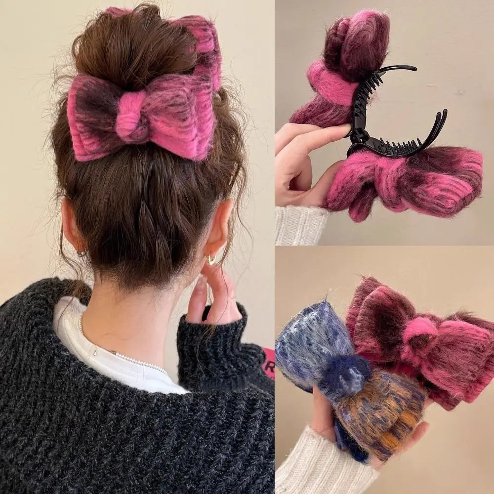 

Durable Sweet Fabric Bowknot Hair Claws Korean Style Elegant Bow Claw Clip Fashion Headdress Women Hair Clips Autumn Winter