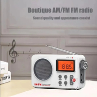 Multi band Radio Battery Operated FM AM SW World Receiver Radio Large lCD Display/Time/Alarm Clock Boutique Retro Radio