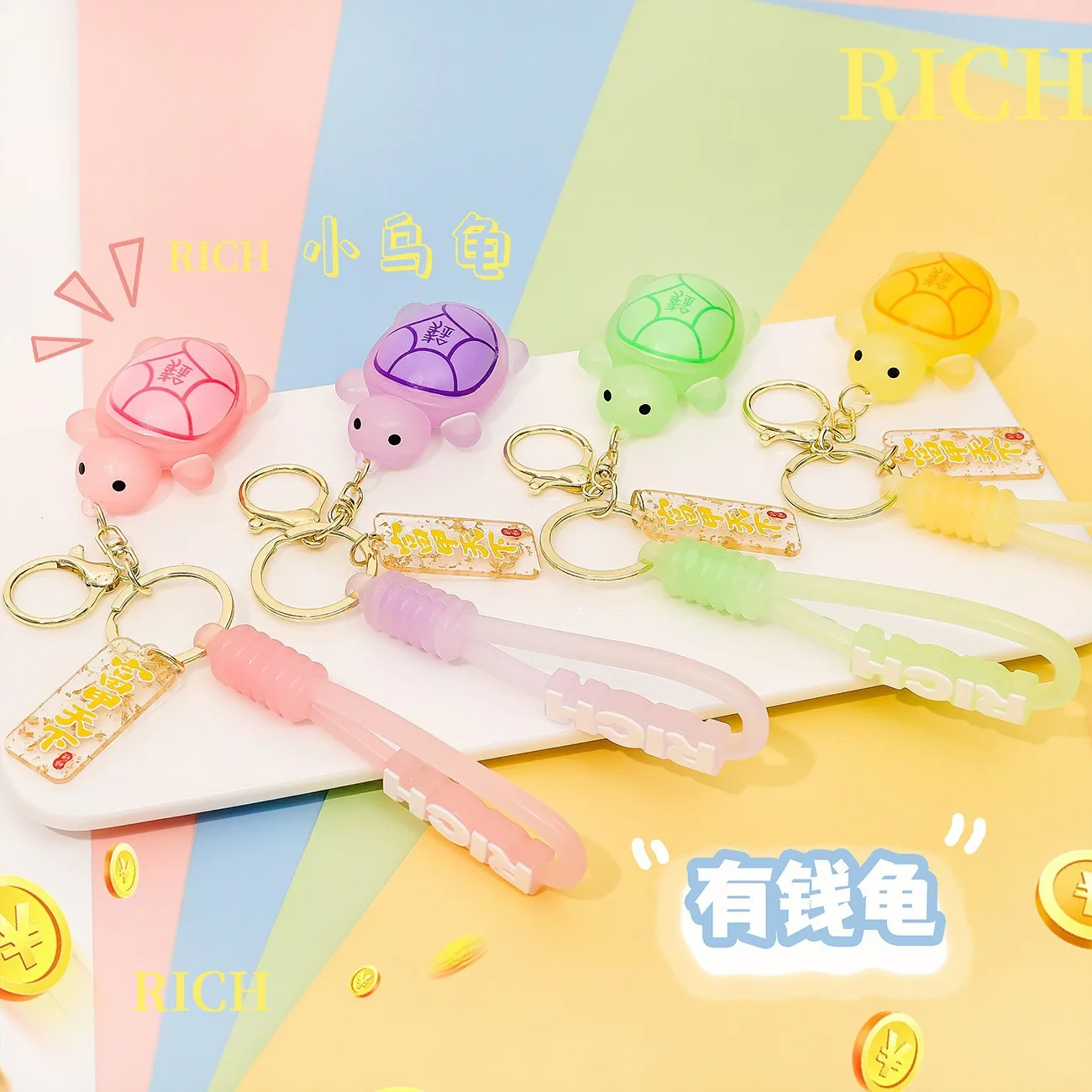 قلادة حقيبة سلسلة مفاتيح على شكل سلحفاة صغيرة من مينسو، قلادة سلسلة مفاتيح سيارة لطيفة على شكل رسوم متحركة، هدية صغيرة رائعة