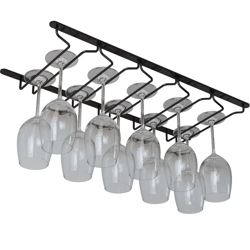Wine cabinet 304 stainless steel wine glass rack inverted home high-end cup rack hanging wine glass rack ornament