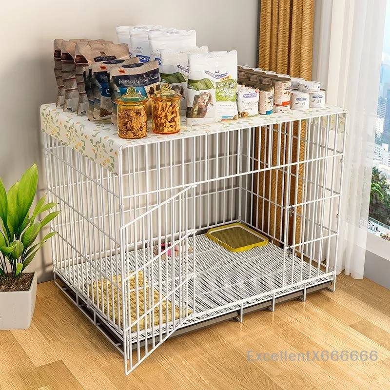 

Iron Mesh Dog Cage Indoor Duplex Luxury Large Space House For Dogs Pet Supplies Pet Villa Dog Cage With Toilet Tray Puppy House