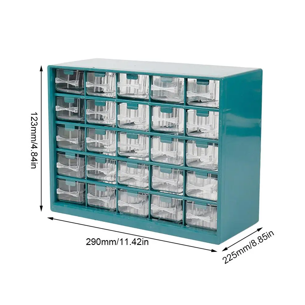 25-grids Transparent Drawer Parts Storage Boxes Compartmentalizable Tool Storage Cabinet ABS Plastic Hardware Classification Box