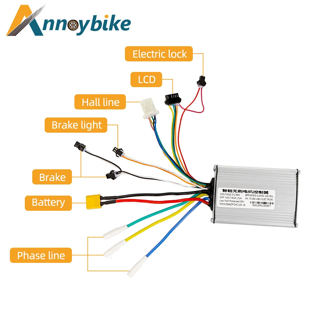 Electric Bicycle Controller With LCD Display 36V 350W500W 48V 800W1000W Electric Scooter 6 Pin Plug LCD Meter finger throttle