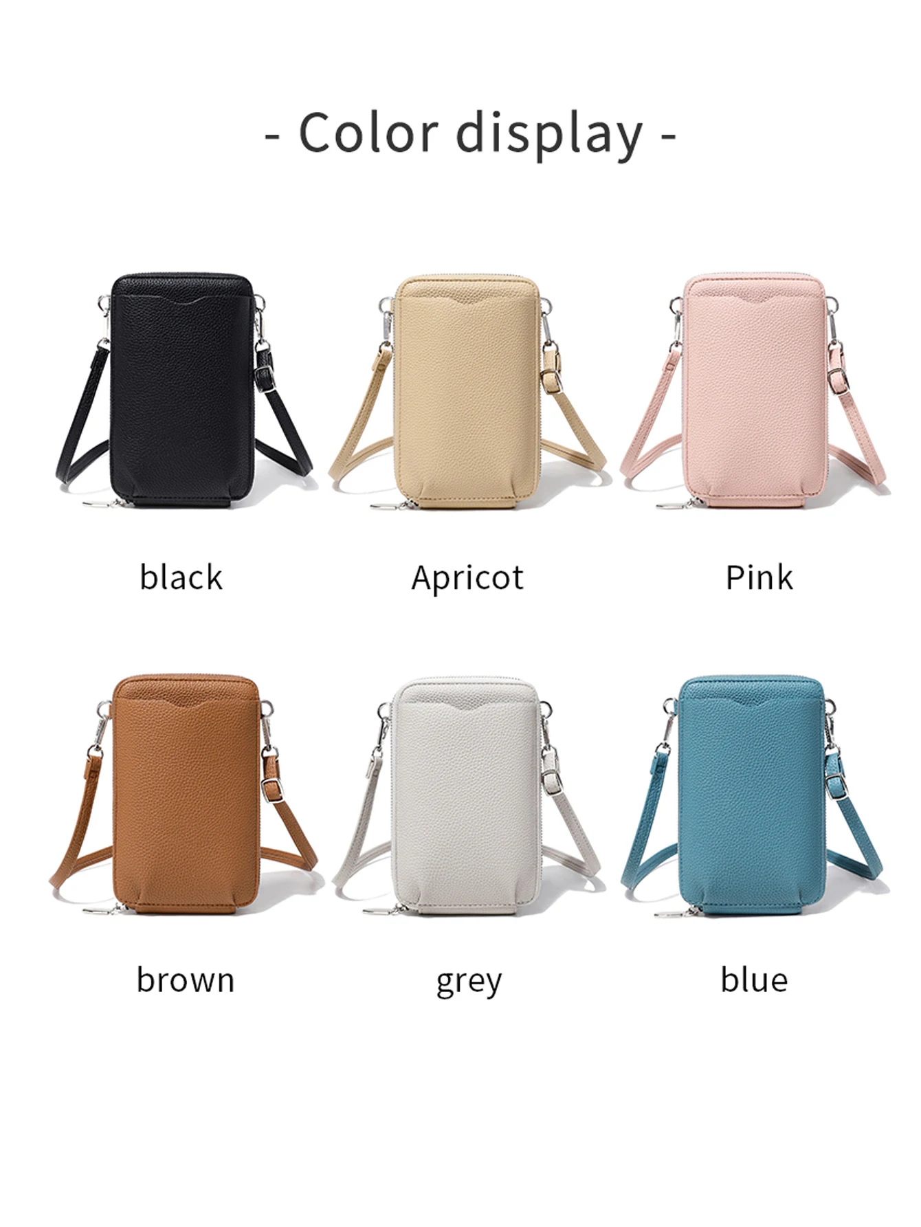 PU Soft Leather Women\'s Handbag Fashionable Multi functional Phone Bag Diagonal Strap Single Shoulder Coin Wallet