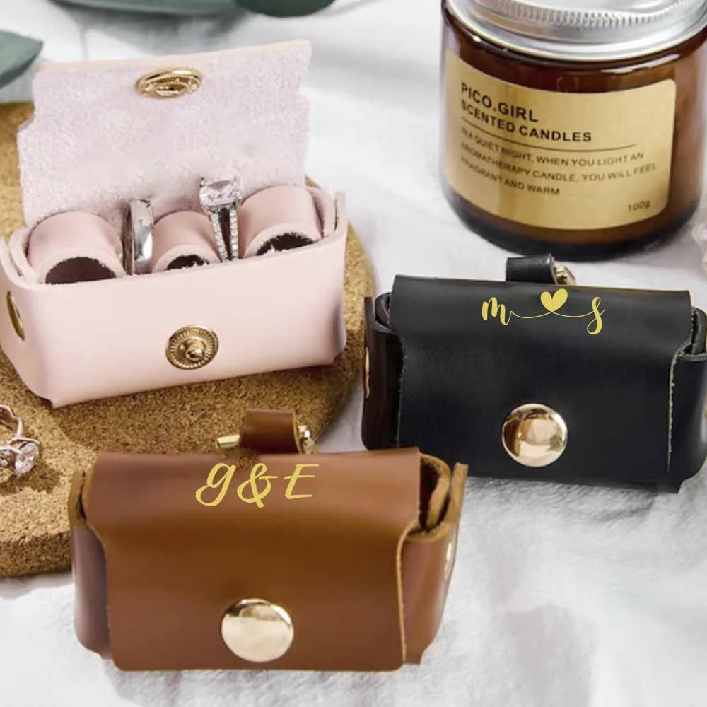 Personalized Wedding Ring Storage Bag Creative Proposal Ring Holder for Pet Ring Holders Dog Collar Wedding Ring Box image 3