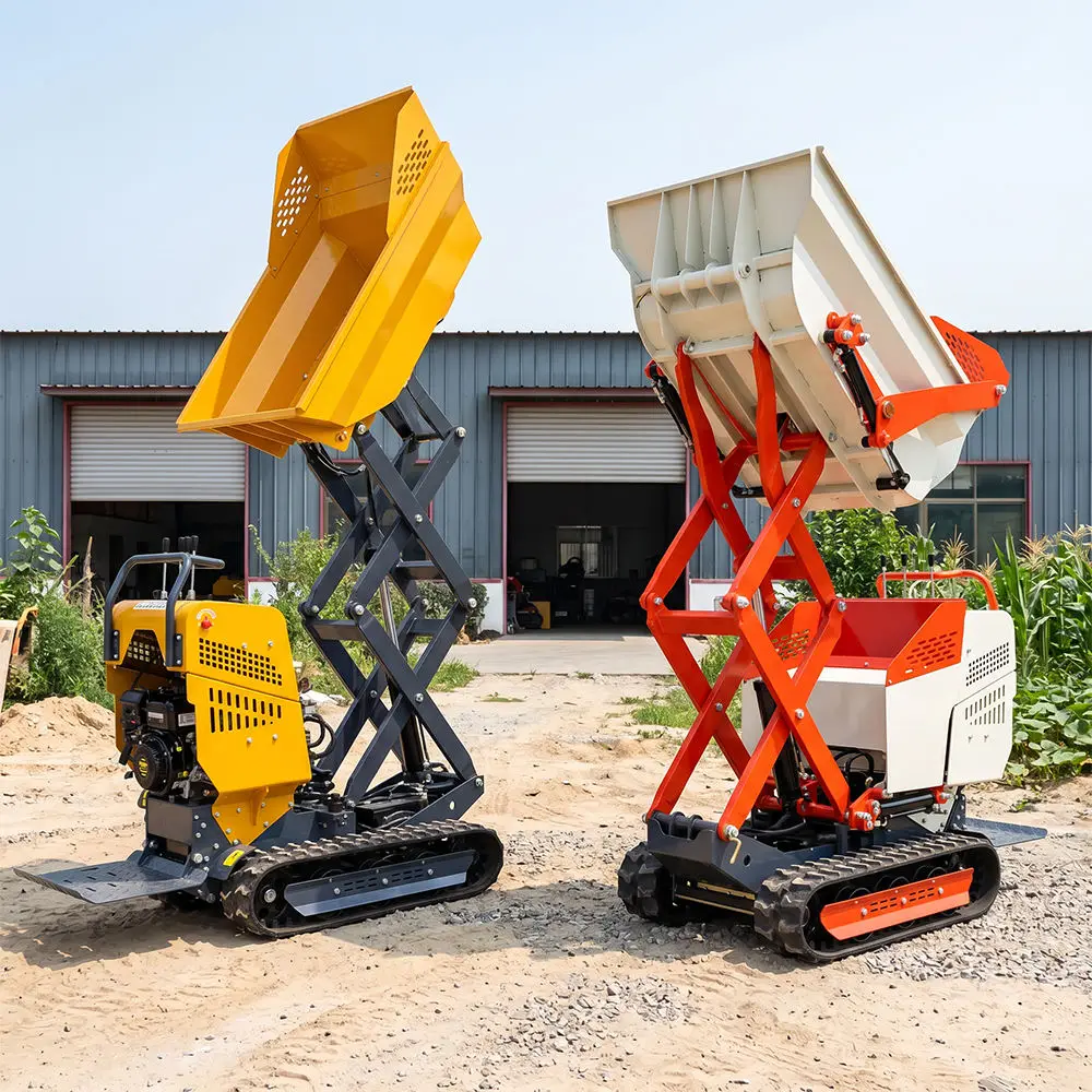 Mini Dumper Tracks Loaders Mini Tracked Dumper Self Loading Hydraulic Lift Crawler Carrier for Debris Material Handling