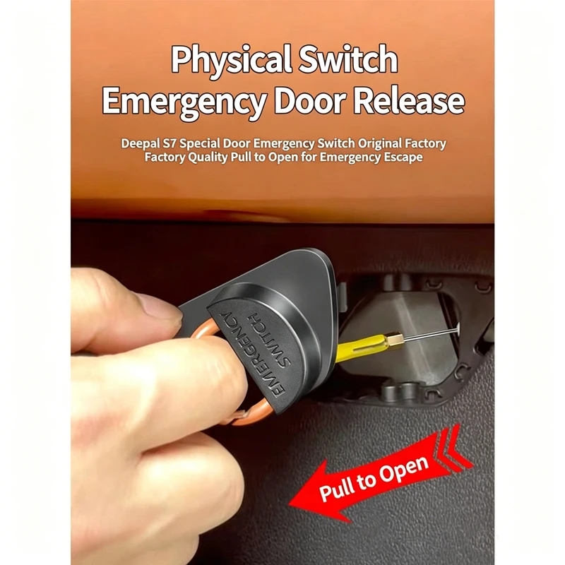 Car Emergency Door Release Switch For Changan Deepal S7 S07 Accessories 2023~2026 Escape Hook Covers Exit Button Pull Ring Parts