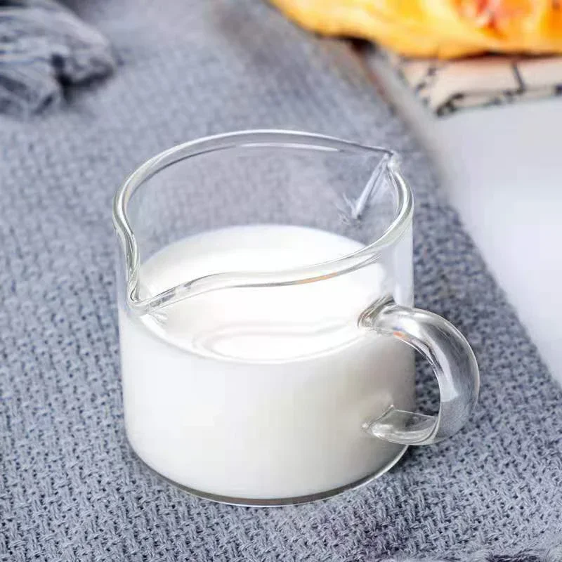 Double Mouth Milk Jugs, Small Glass Milk Cup, Espresso Mug, High Temperature Resistant, Milk Sharing Cup, Coffee Mugs, 100ml