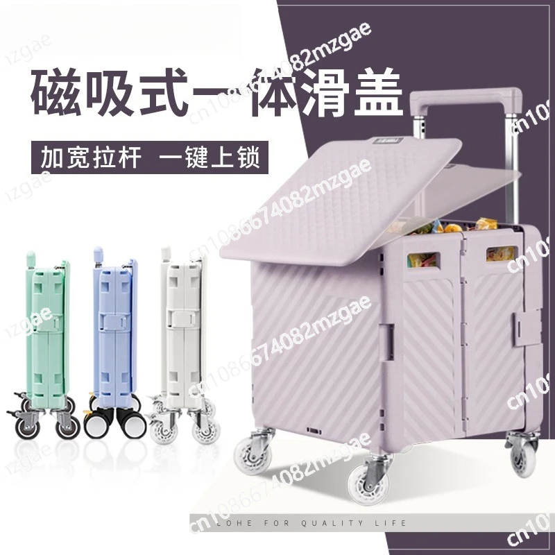 Multi-Purpose Folding Cart with Swivel Casters for Camping, Grocery and Mail Pickup, Stair-Climbing Trolley for Vendors