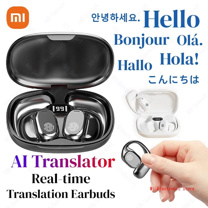 XiaomiIntelligence Translation Earphones Real Time Language Translation Earbuds Artificial Bluetooth 5.3 Earbuds Touch Control