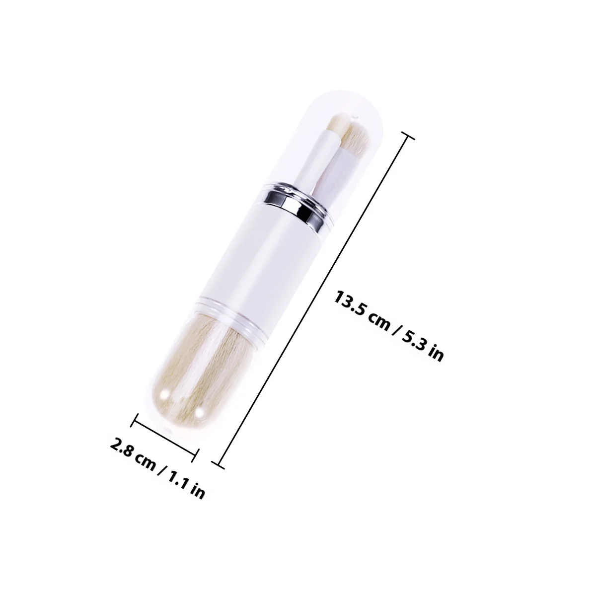 Zestaw 4 w 1 Przenośny, Wysuwany, Dwustronny, Wielofunkcyjny Zestaw Pędzli do Makijażu z Pojemnikiem do Przechowywania, Pokrywką, Biały