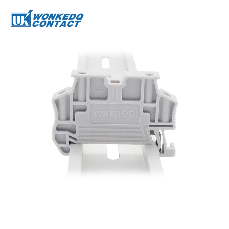 End Stop Bracket 10Pcs E/UK E/UK2 EW35 WKF35 Mounting NS 35 DIN Rail Terminal Block Fixed CLIPFIX Screwless Tool-free End Clamp