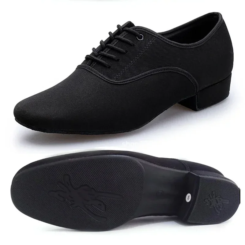 Men's Modern Jazz Sneaker for Men Professional Black Oxford Upper Latin Salsa Shoe Plus Size Low Heel Tango Ballroom Dance Shoes