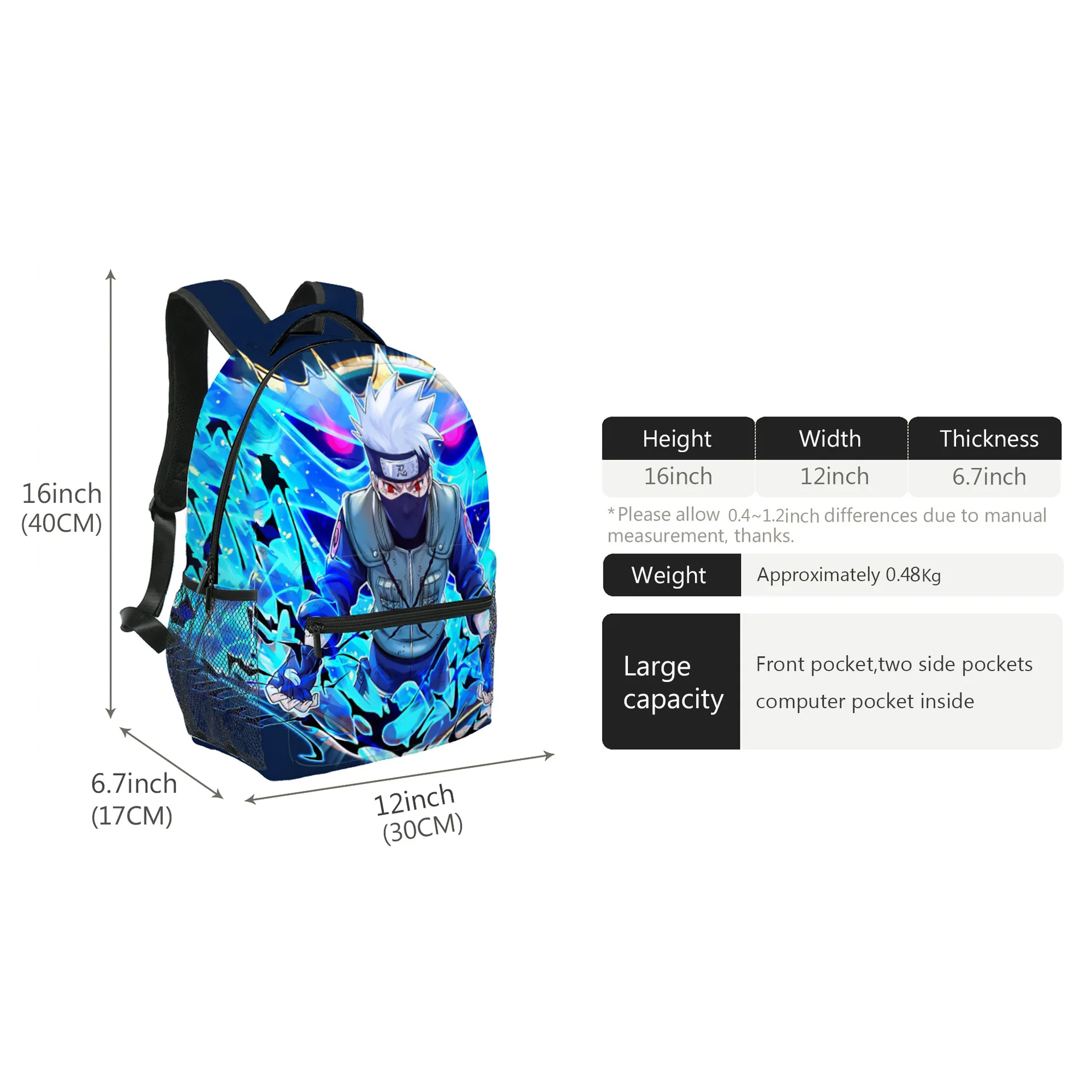 Cosplay Backpack Pencil Case NARUTO Anime Children Backpack Boy Girls Backpack Teenager Waterproof Schoolbag