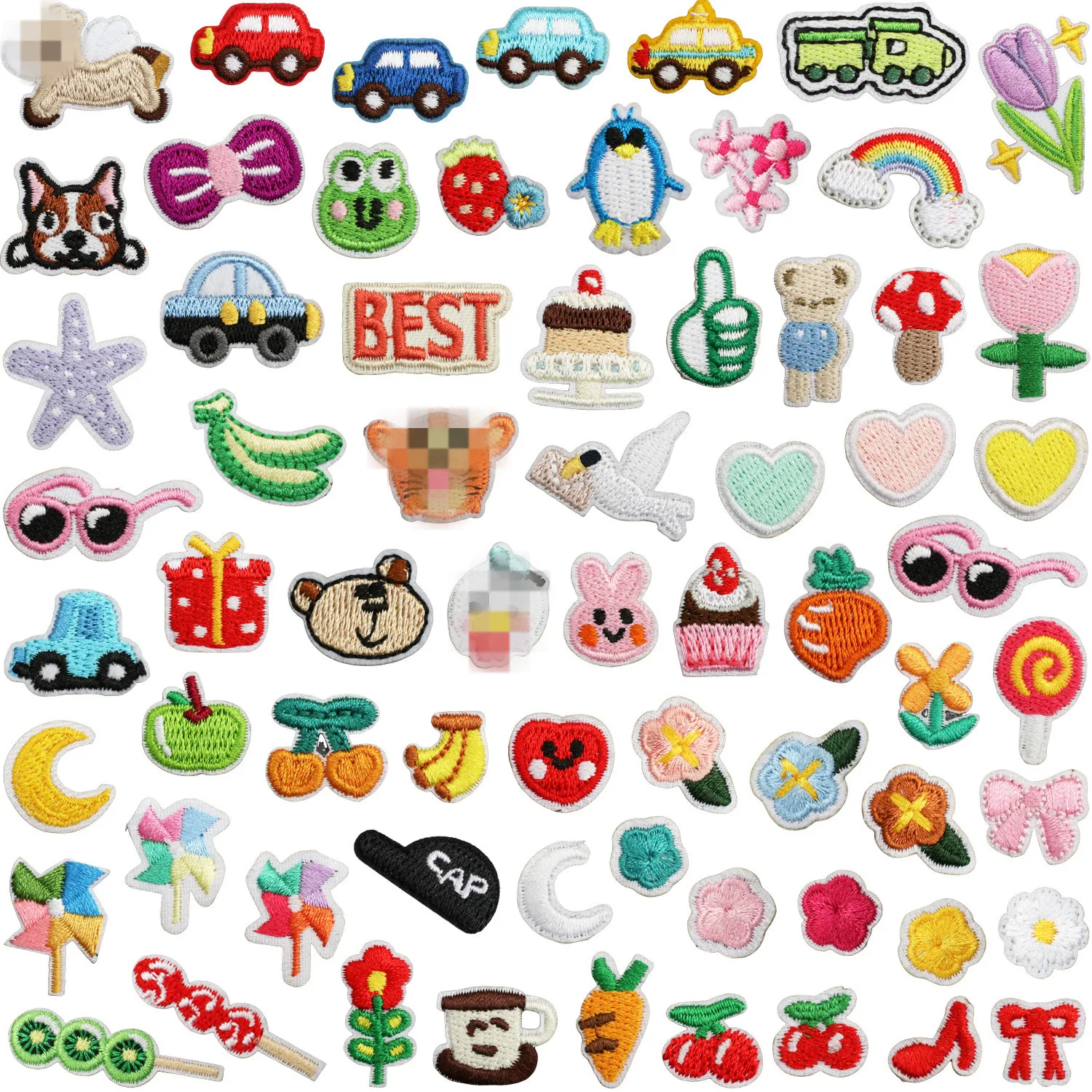 2025 New Patches 10 Pcs Mini Size Cartoon Animals Car Embroidered Iron On Clothing Hat Bag Shoe Repair Phone Gift Box Decor DIY