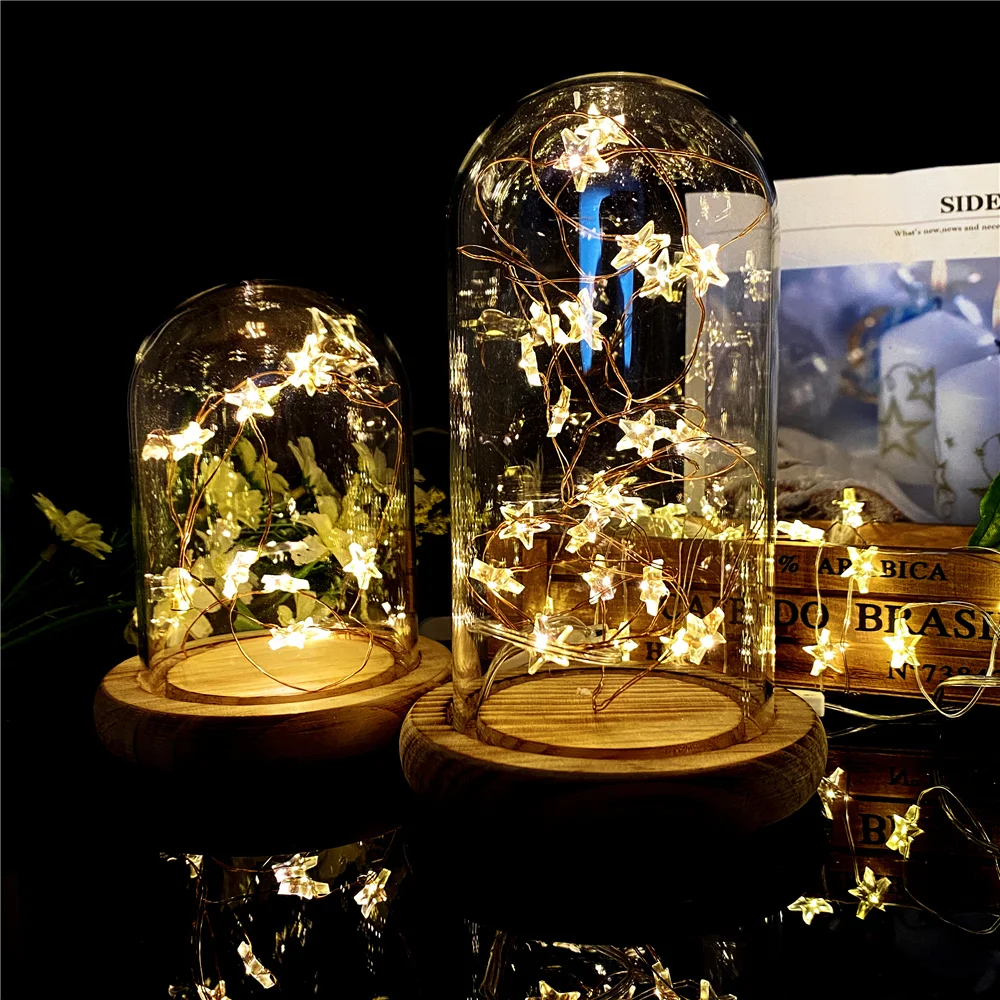 

10/20/30/40/50/60 LED Star Fairy Lights Battery Operated Twinkle String Light Copper Wire String Lights Xmas Wedding Party Decor