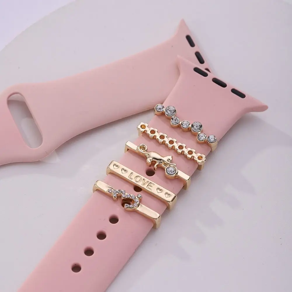 Creative Metal Watch Band Ornament Diamond Brooch Wristbelt Charms Decorative Ring Strap Accessories