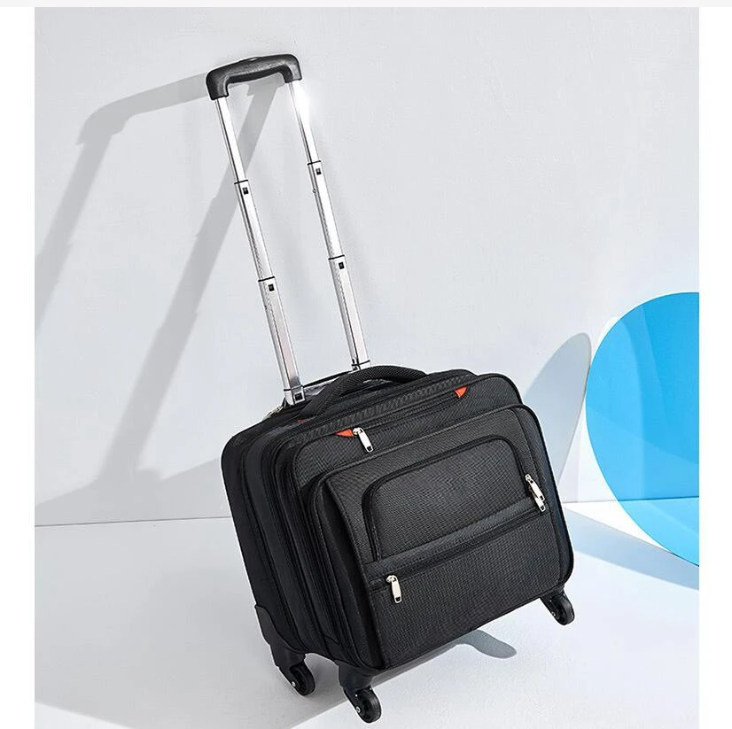 Men Business Trave Luggage Suitcase 18 inch Cabin Size Oxford Laptop Trolley bags with wheels Carry on hand luggage Suitcase bag