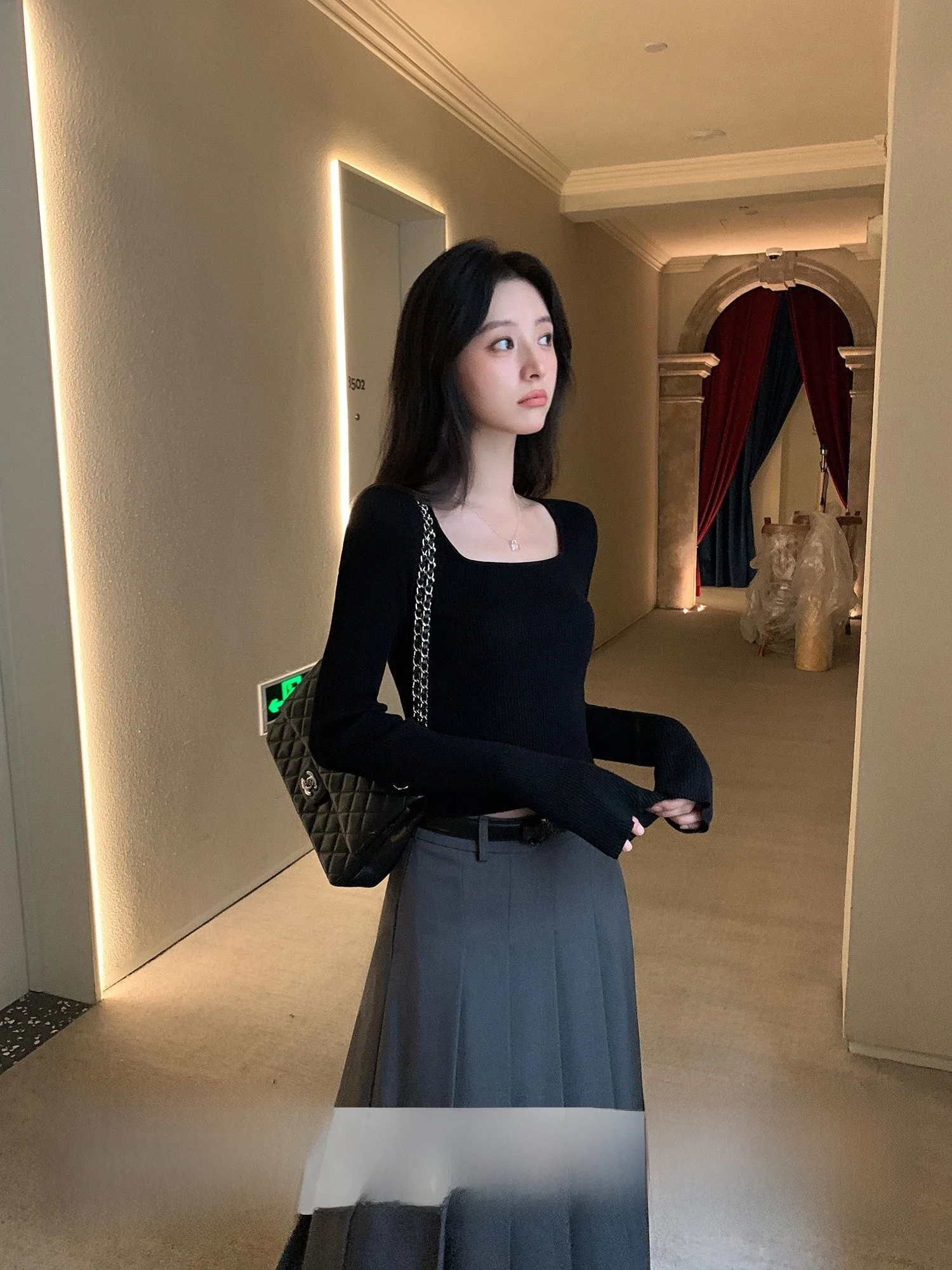 

Женский вязаный облегающий топ ChenMiFan с квадратным вырезом, осенне-зимняя новинка, модный повседневный стиль, стандартный крой