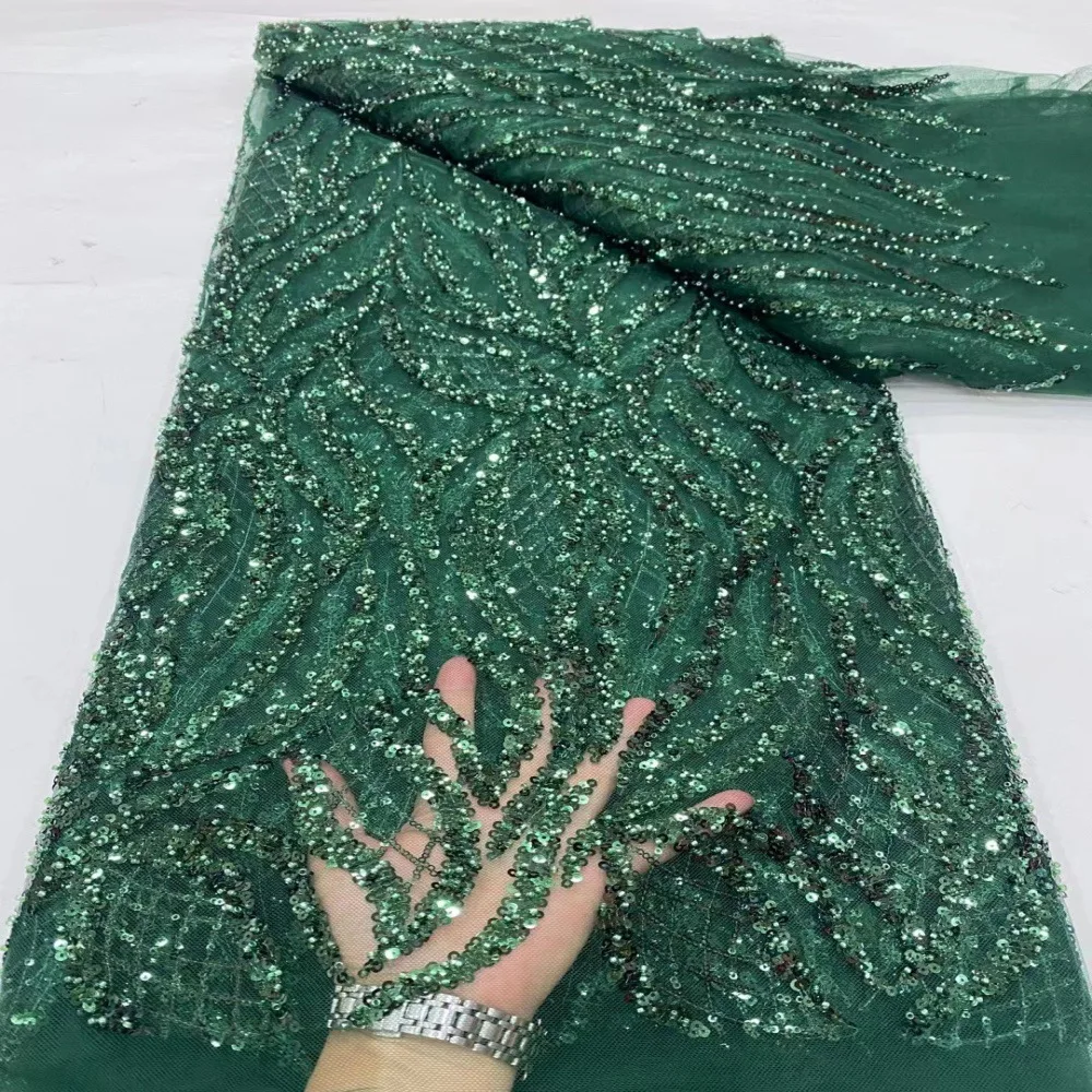 7 Colors Dresses Stage Wear Bridal Evening Party Cloth Material Vertical Bar Diamond Sequin Pearl Mesh Embroidered Plaid Fabric