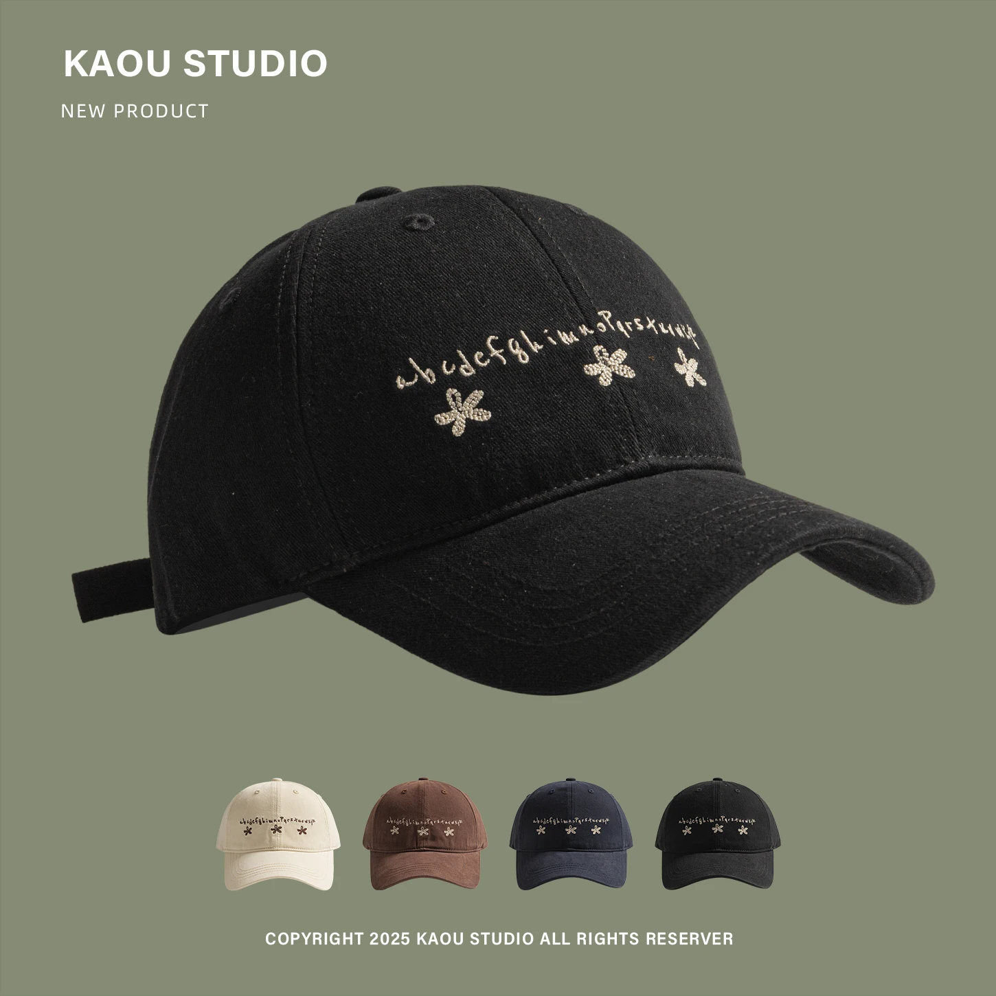 

New Embroidered Baseball Cap for Women, Face Slimming, Fashionable and Versatile Duckbill Cap for Spring and Autumn