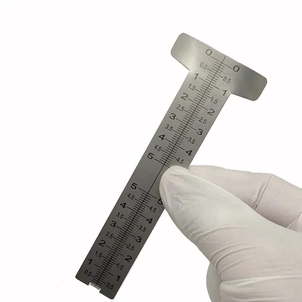 Dental Stainless Steel Ruler Dental Papilla Gauge Papillameter Stainless Steel Measuring Lip Ruler Dentist Tools