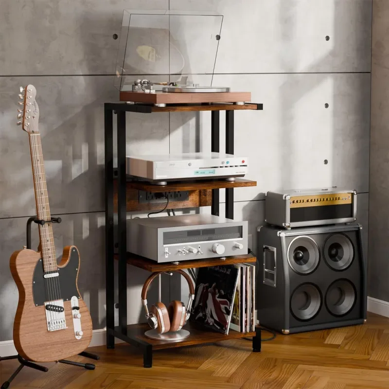 Four-layer game rack, power amplifier, storage rack, audio and video cabinet, TV top box, router, audio and audio storage