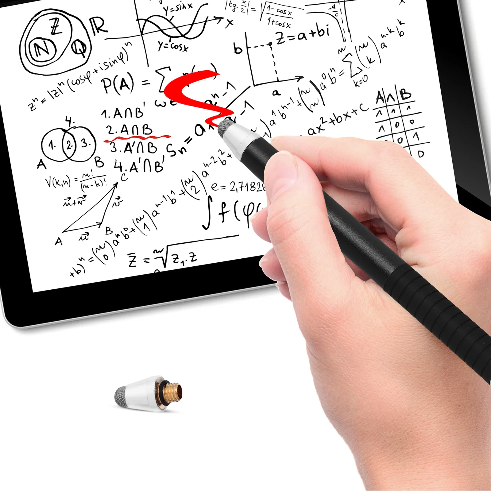 

4Pcs Mesh Fiber Tips Stylus Pen Enhancements Precise Handwriting Drawing Touchscreen Devices Conductive Cloth Silver Fiber