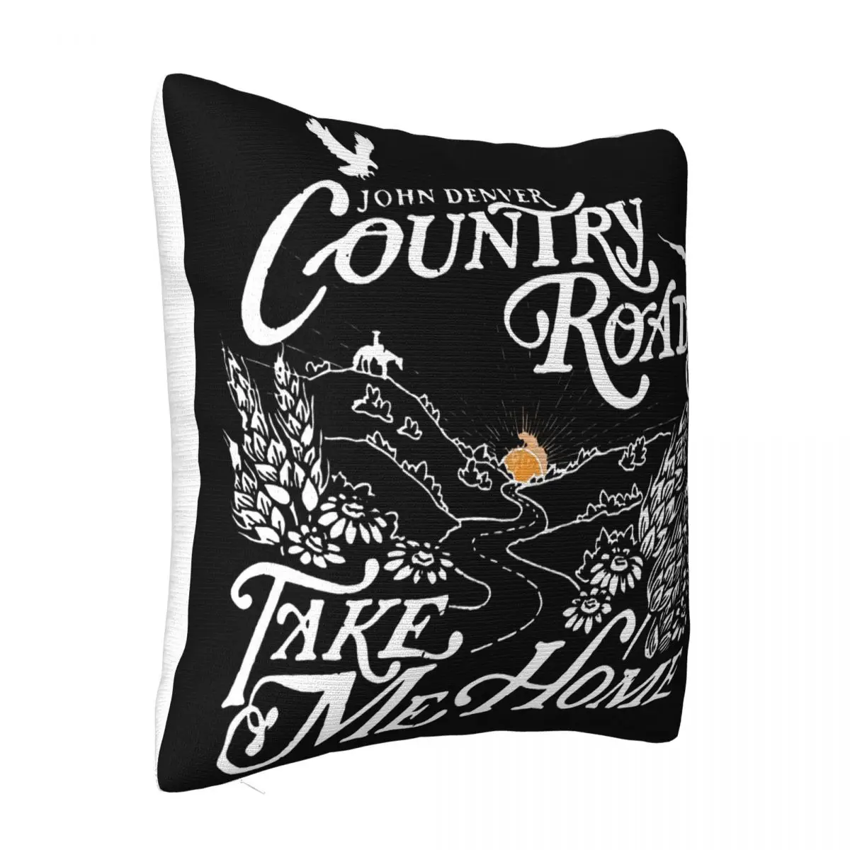 John Denver Country Roads Relaxed Casual Charcoal Graphic Men Solid Color Designing Tops Pillow Case