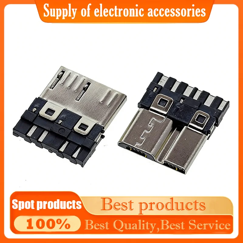 MICRO USB3.0 vertical male connector, soldered wire type 180-degree plug-in board, Mike 5P hard disk transmission interface