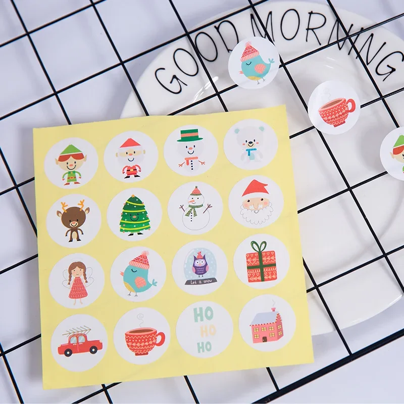 

160pcs Car Seal Sticker Santa Merry DIY Christmas Snowman Stationery Scrapbook Adhesive Xmas Label Gift Decoration Baking Party