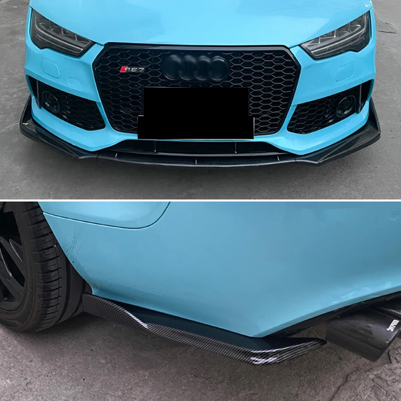 For Car Audi RS7 2014 2015 2016 Front Bumper Splitters Lip Body Kit Spoiler Side Skirts Extensions Rear Wrap Angle Accessories