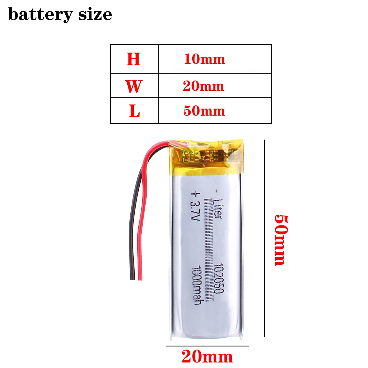 3.7V 1000mAh 102050 Polymer lithium ion / Li-ion battery  for tablet pc,POWER BANK,pipo,cube,cell phone