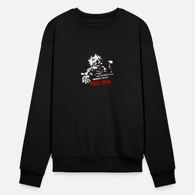 

Autumn and Winter Style Anime Character Free Hug Printed Cotton Crew Neck Sweatshirt