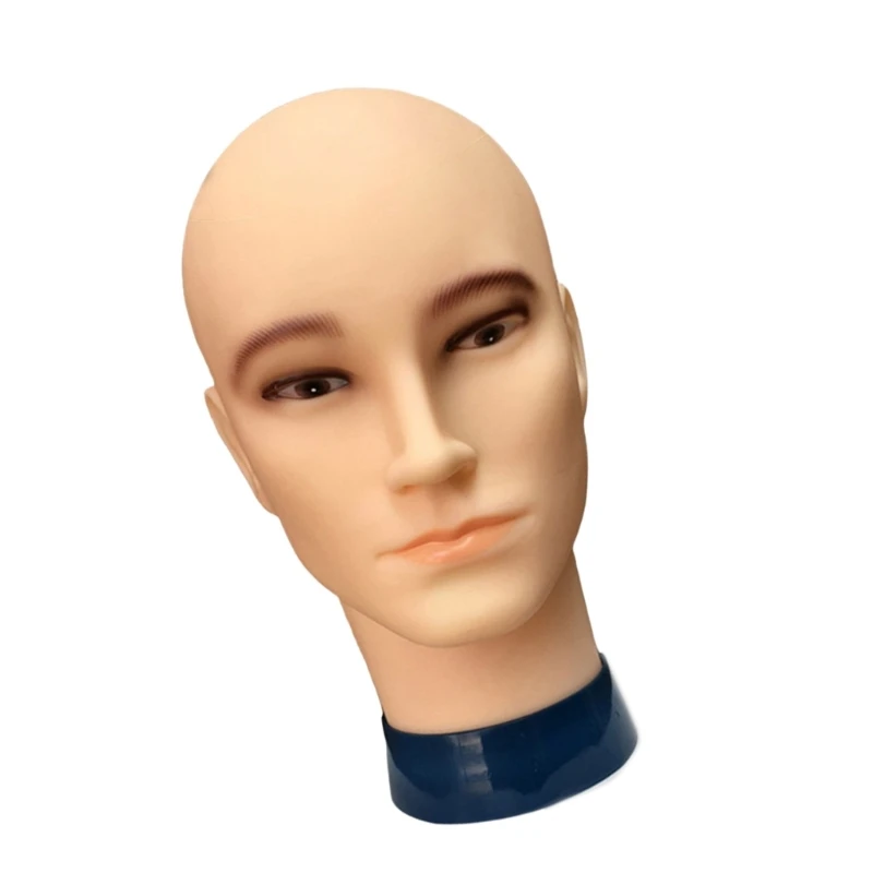 Male Bald Mannequin Head Stand Professional Training Bald Head Display Training Head Model for Hair Salons