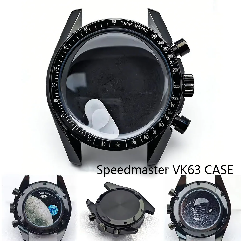 

39.7mm Men's watches Speedmaster metal case For VK63/VK64 movement case watch accessories watch parts Fits 20mm strap Watch Box
