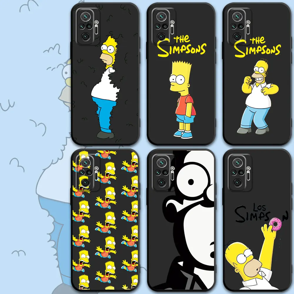 Homer The Simpsons Case For Xiaomi Redmi Note 11 10 9 Pro 13 10S 11S 12 9A 9C 9T K40 8 8T 7 10C 12C Black Silicone Phone Cover