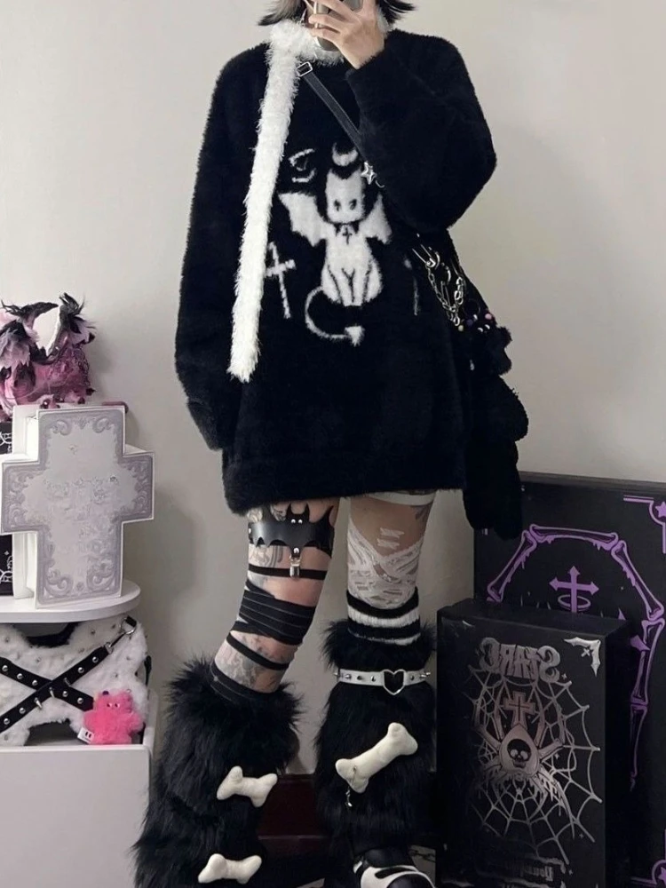 

Harajuku Vintage Long Sleeve Women Blouse O-Neck Kawaii Casual Shirt Kawaii Y2k Subculture Retro Pure Color 2025 Autumn