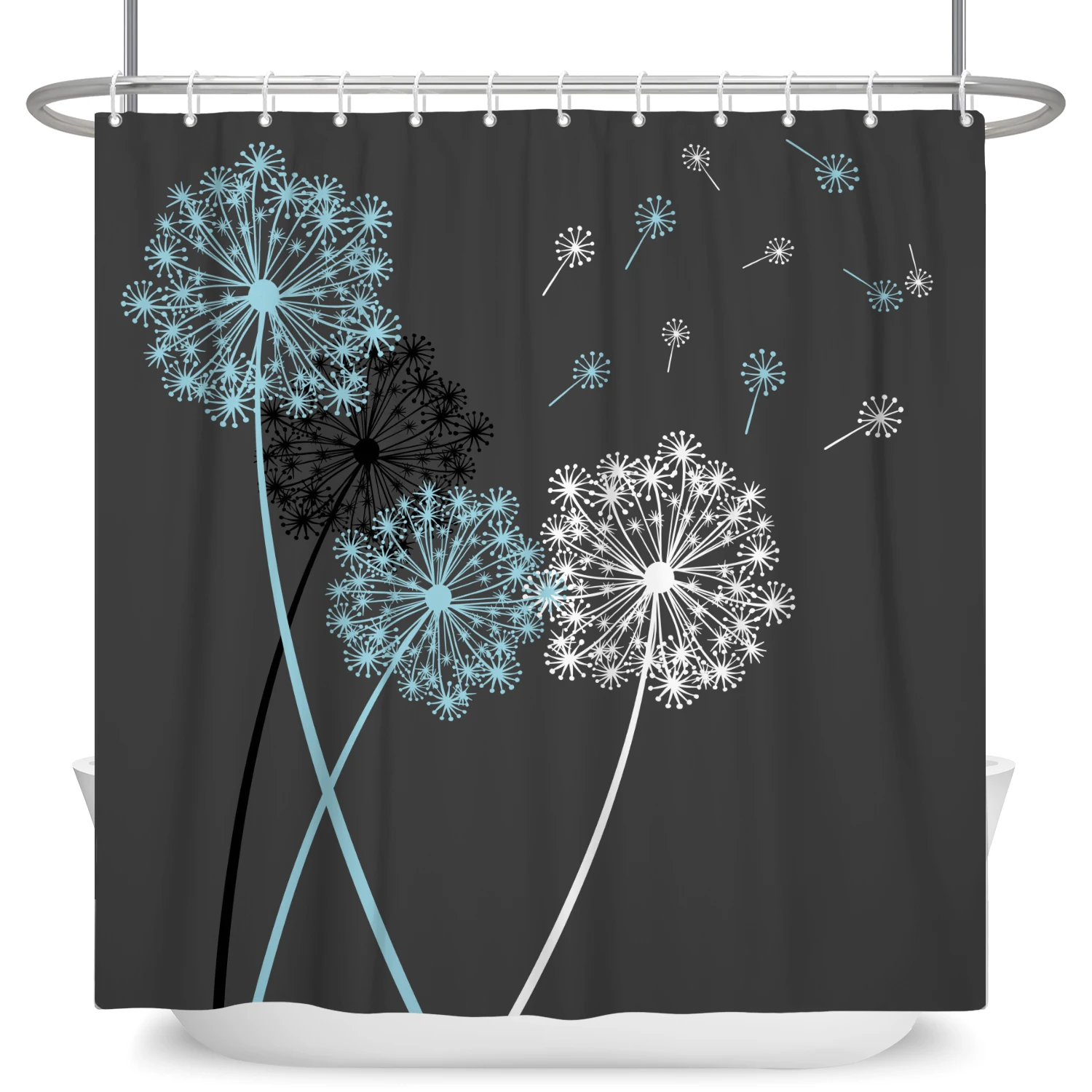 Dandelion Flowers Shower Curtain Modern Nordic Minimalist Waterproof Polyster Home Decor Bathroom Curtain with Hooks