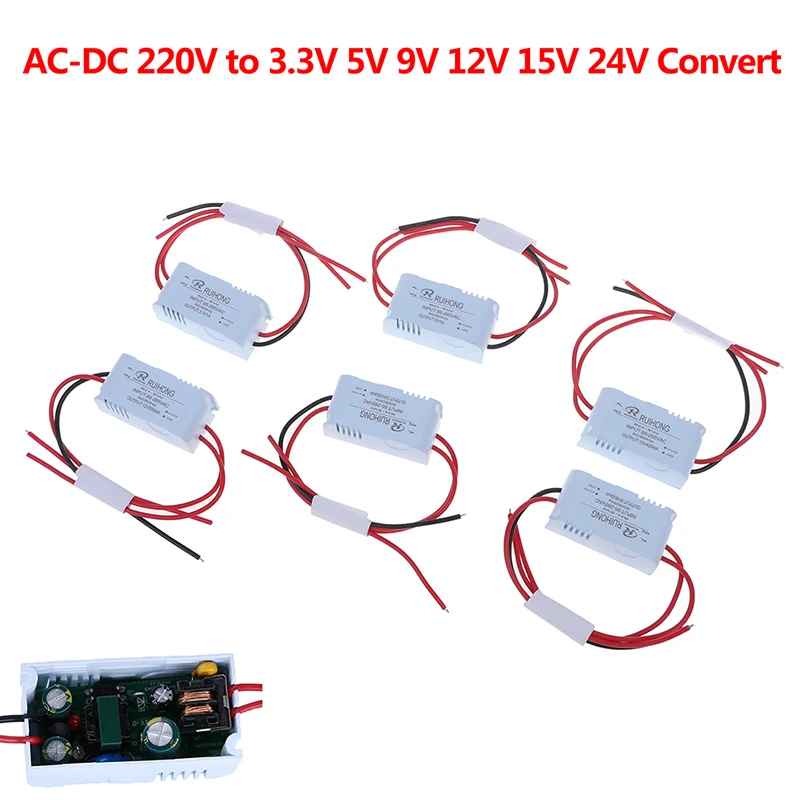 1PCS AC-DC Power Supply Module AC 1A 5W 220V to DC 3V 5V 9V 12V 15V 24V Mini Convert Acce