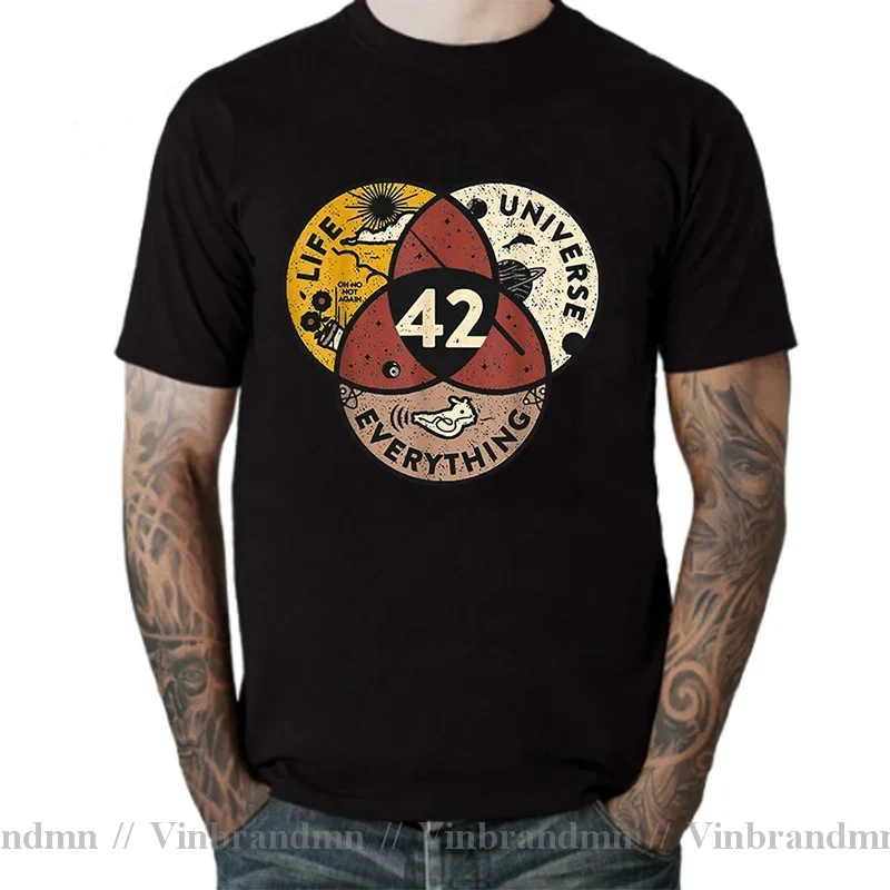 Camiseta personalizada con 42 guía de autoestopista para hombre, camisetas de ciencia ficción con el significado de la vida, guía de ciencia Retro, moda 2022