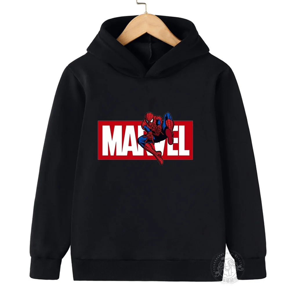 spiderman street trend anime simple fashion style couple pullover printed sweatshirt adult men and women sportswear with hood