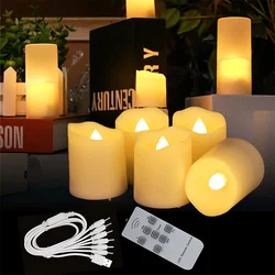 Flameless LED Candles Flickering Halloween Decoration USB Rechargeable Candle with Timer Remote for Wedding Home Party Decor