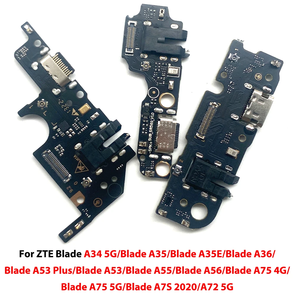 10Pcs , For ZTE Blade A7S 2020 A34 5G A53 Plus A56 A75 4G 5G A56 A75 USB Charging Port Charger Dock Connector Board Flex Cable